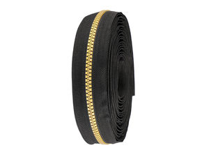 Premium No. 5 Continuous Plastic Zipper with Metallic Finish - High-Strength Coil Zipper Chain for Bags, Upholstery, and Apparel
