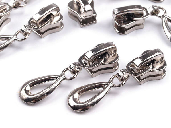 Decorative Metal Autolock Slider for No. 5 Molded Plastic Zippers | Premium Replacement Pull for Clothing & Apparel