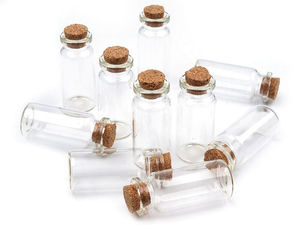 Premium Mini Glass Vials with Cork Stoppers - Clear Storage Jars for Crafting, Beads, and DIY Projects (20 x 50 mm)