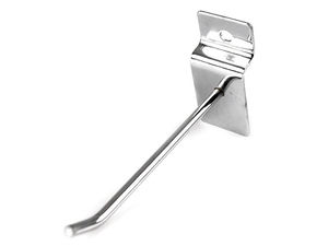 Premium Metal Display Hook for Slatwall and Gridwall Panels (9 cm) - Nickel