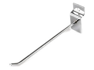 Heavy-Duty Metal Display Hook for Gridwall & Slatwall Panels - Nickel Finish (14 cm)