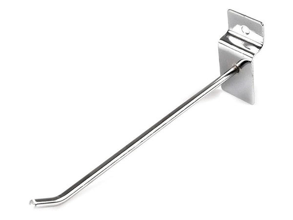 Heavy-Duty Metal Display Hook for Gridwall & Slatwall Panels - Nickel Finish (14 cm)