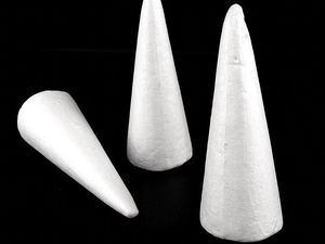 Premium DIY Polystyrene Craft Cone (9.5 x 24 cm) – Solid Styrofoam Base for Seasonal holiday, Floral, and Wreath Decor