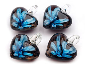 Handmade Heart Glass Pendant - 21x21 mm Unique Artisan Jewelry Charm