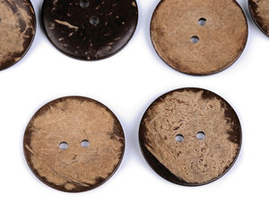 Premium Double-Sided Natural Coconut Buttons - Size 60 (38mm)