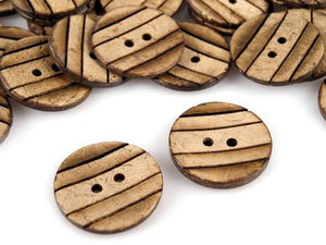 Premium Natural Coconut Shell Buttons - 36 Lignes (23mm)