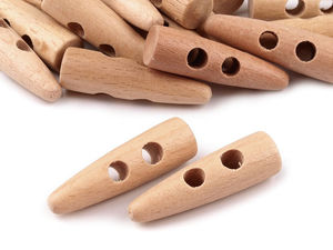 Premium Ivory Hardwood Horn Toggle Button (10x40mm) for Coats and Sweaters