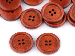 Premium 4-Hole Wooden Buttons - Size 40L (25mm) for Crafts, Sewing, and Decorative Projects