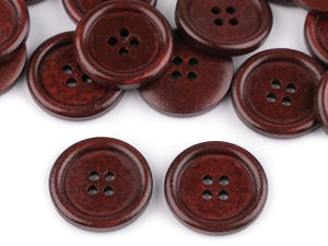Premium 4-Hole Wooden Buttons - Size 40L (25mm) for Crafts, Sewing, and Decorative Projects