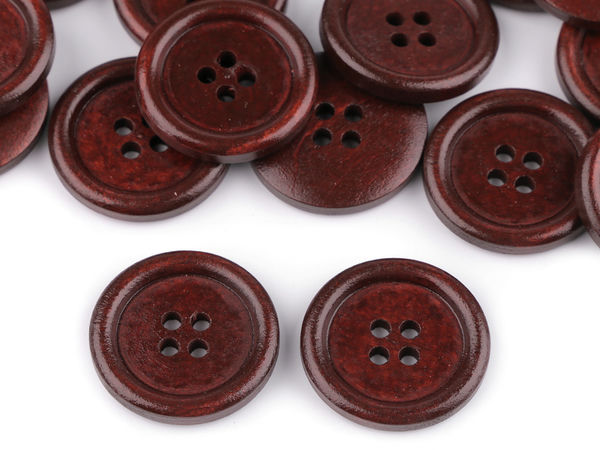 Premium 4-Hole Wooden Buttons - Size 40L (25mm) for Crafts, Sewing, and Decorative Projects