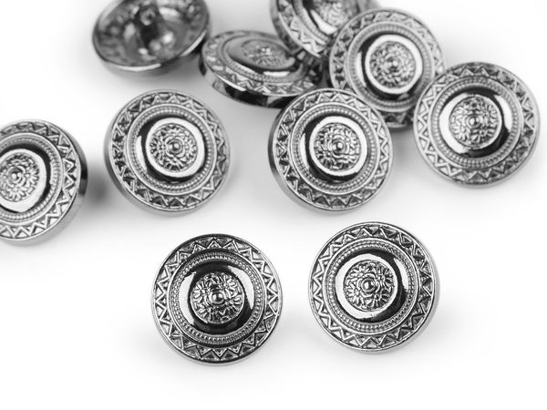 Premium 18mm Metal Shank Buttons - Size 28 Lignes Decorative Fasteners for Sewing, Blouses, Sweaters, and DIY Crafts