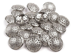 Premium Galvanized Metal Shank Buttons (Size 40) - Elegant Decorative Fasteners for Blouses, Dresses, and Knitwear
