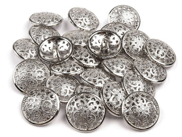 Premium Galvanized Metal Shank Buttons (Size 40) - Elegant Decorative Fasteners for Blouses, Dresses, and Knitwear