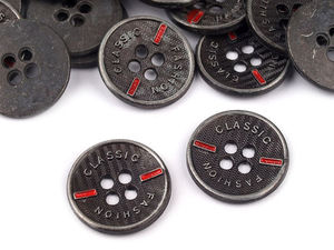 Premium Classic 4-Hole Metal Buttons - Engraved Non-Magnetic Fasteners for Jackets, Shirts, and Jeans
