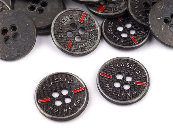 Premium Classic 4-Hole Metal Buttons - Engraved Non-Magnetic Fasteners for Jackets, Shirts, and Jeans