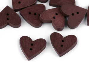 Premium Heart-Shaped Wooden Decorative Buttons for Crafts & Scrapbooking