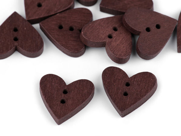 Premium Heart-Shaped Wooden Decorative Buttons for Crafts & Scrapbooking
