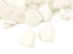 Heart-Shaped Plastic Shank Buttons for Children's Apparel and Crafts (Size 24, 15mm)