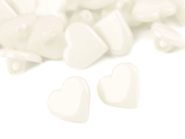 Heart-Shaped Plastic Shank Buttons for Children's Apparel and Crafts (Size 24, 15mm)