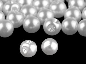 Premium Sew-On Faux Pearl Buttons - 8mm Domed Bead Fasteners for Wedding Dresses, Bridal Gowns, and Fine Accessories