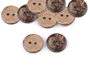 Double-Sided Natural Coconut Buttons - Premium 2-Hole Round Fasteners for Sewing, Knitting & Crafts