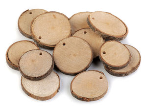 Premium Natural Wood Tree Slices for DIY Crafts – Unfinished Round Wood Circles with and without Bark for Painting, Engraving & Coasters (Ivory)
