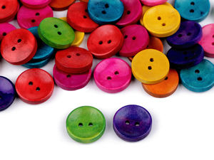 Assorted Colorful Wooden Decorative Buttons for Crafting, DIY Projects, and Scrapbooking