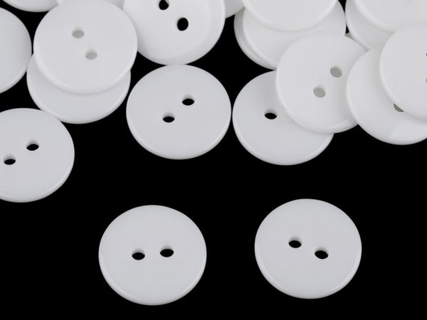 Premium 2-Hole Smooth Plastic Buttons for Shirts, Collars & Linings - Multi-Size Selection
