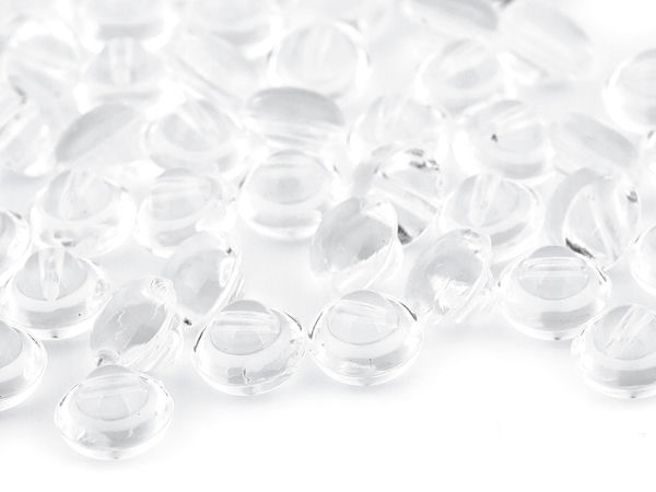 Premium Transparent Plastic Shank Buttons (Size 16) - Smooth Semi-Round Dome Fasteners for Sewing, Blouses, Sweaters, and Crafts
