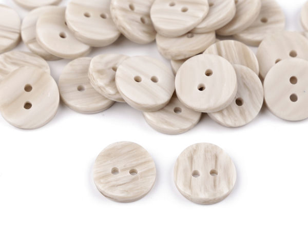 Premium Ecru 2-Hole Sewing Buttons (Size 24) - Faux Light Wood Grain Finish for Sweaters, Vests, and Jackets
