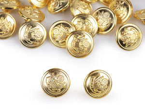 Classic Crest Metallic Shank Buttons for Blazers, Coats, and Jackets - Premium Garment Fasteners