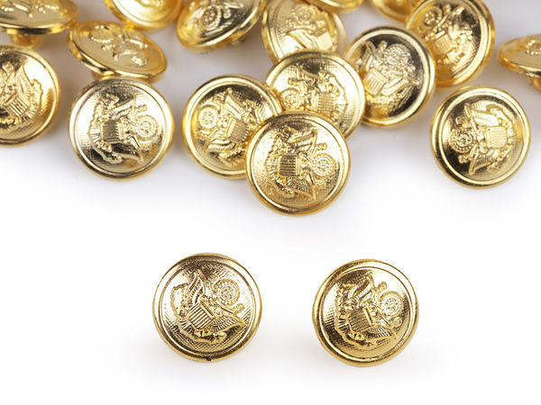 Classic Crest Metallic Shank Buttons for Blazers, Coats, and Jackets - Premium Garment Fasteners
