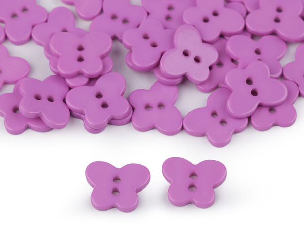 Butterfly-Shaped Plastic 2-Hole Buttons (Size 26 / 16.5mm) - Whimsical Decorative Fasteners for Sewing, Crafting, and Accessories