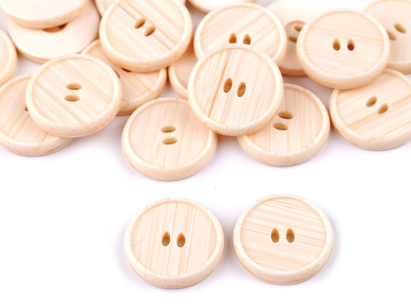 Elegant Light Beige Plastic 2-Hole Buttons with Elongated Slots – Premium Fasteners for Sweaters, Jackets, and Outerwear