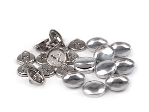 Premium All-Metal Self-Cover Buttons (Size 24) - Fabric Coverable Buttons with Stitching Eyelet for Upholstery, Tailoring, and Crafts