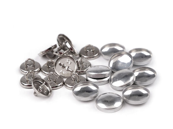 Premium All-Metal Self-Cover Buttons (Size 24) - Fabric Coverable Buttons with Stitching Eyelet for Upholstery, Tailoring, and Crafts