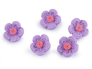 3D Floral Crochet-Style Shank Buttons, Size 28 (18mm) | Decorative Lightweight Flower Buttons for Children's Apparel, Knitwear, and Crafts