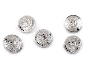 Premium Heraldic Coat of Arms Metal Shank Buttons - Size 24L (15mm)