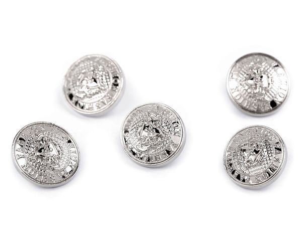 Premium Heraldic Coat of Arms Metal Shank Buttons - Size 24L (15mm)