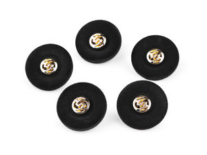Premium Velvet-Covered Shank Buttons with Center Metal Accents - Size 36
