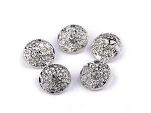Premium Metal Shank Buttons with Rhinestone Bow Tie and Floral Accents