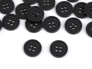 Premium Black Suit and Coat Buttons with Raised Edge