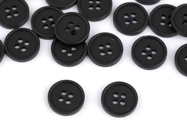Premium Black Suit and Coat Buttons with Raised Edge
