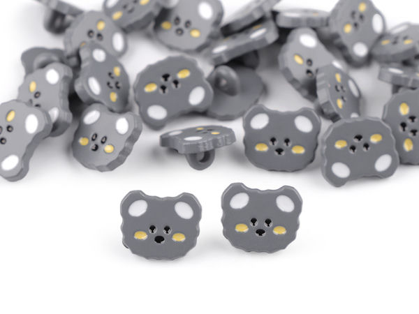 Teddy Bear Kids Buttons for Sewing & Crafts - Size 24 (15mm) Decorative Fasteners for Sweaters, Jackets, and Children's Apparel