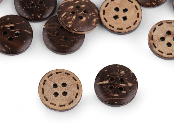 Premium Double-Sided Natural Coconut Buttons with Grafting Relief Pattern