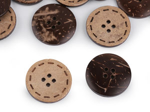 Premium Double-Sided Natural Coconut Buttons with Grafting Relief Pattern
