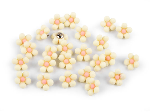 3D Flower Button with Metal Eyelet Shank (14mm / Size 22L) - Premium Decorative Sewing Fasteners for Children's Wear, Sweaters, & Accessories