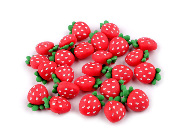 Charming 3D Strawberry Red Shank Buttons for Children's Clothing & Crafts - Size 34
