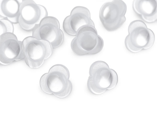 Pearlescent Flower Shank Buttons - Size 22L (14mm) Decorative Floral Fasteners for Dresses, Sweaters & Blouses