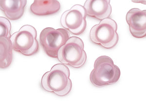 Pearlescent Flower Shank Buttons - Size 22L (14mm) Decorative Floral Fasteners for Dresses, Sweaters & Blouses